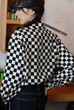 Checkered Casual Blouse Shirt – Cozy Vintage Everyday Essential