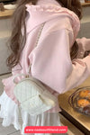 Loose Hooded Ruffles Style Cute Sweatshirt