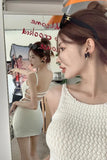 Level up your Summer Aesthetic with this Backless Knitted Mini Dress. The perfect essential for Vacation Outfits, Baddie-core styles, and "European Summer" mood boards. Featuring a stunning open-back design and a flattering bodycon knit, this sexy mini dress is a must-have for your Beach Club or Night Out collection.