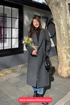 Elegant Woolen Long Blend Coat Jacket