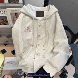 Loose Cute Puppy Embroidered Hooded Sweatshirt