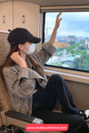 Long Sleeve Retro Grey Plaid Casual Button Jacket
