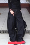 High Waist Washed Black Style Loose Jeans Pants