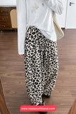 Loose Vintage Hip Hop Leopard Patten Wide Leg Pants