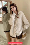 Loose Cute Hooded Knitted Cardigan Sweater