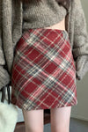 Classic Woolen Plaid Mini Skirts