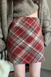 Classic Woolen Plaid Mini Skirts