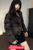 Leopard Pattern Winter Short Parkas Jacket