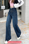 High Waist Front Pockets Long Jeans Pants