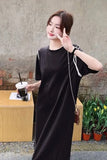 Upgrade your Boho Chic Summer Aesthetic with this Loose Short Sleeve Hollow Out Long Dress. The ultimate essential for Cottagecore festival outfits, eyelet lace maxi dress trends, and effortless beach resort lookbooks. Featuring a flattering relaxed drape and a textured open-stitch cutout motif, this long dress is a must-have for your Aesthetic Dresses or Vacation Style.