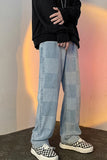Loose Hip Hop Plaid Jeans Pants