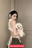 Sexy Turtleneck Backless Hollow Out Crop Tops