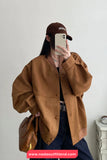 Long Sleeve Vintage Suede Coat Jacket