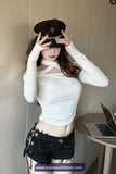 Side Drawstring Sexy Tassel Black Shorts