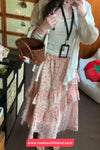 High Waist Cute Bow Pattern Pink Summer Maxi Skirts