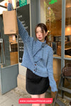 Long Sleeve Retro Striped Scarf Elegant Sweater