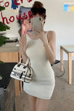 Level up your Summer Aesthetic with this Backless Knitted Mini Dress. The perfect essential for Vacation Outfits, Baddie-core styles, and "European Summer" mood boards. Featuring a stunning open-back design and a flattering bodycon knit, this sexy mini dress is a must-have for your Beach Club or Night Out collection.