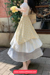High Waist Lace Drawstring Retro Long Skirts