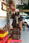 High Waist Retro Pattern Woolen Long Skirts