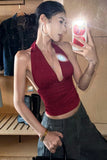 Turn up your summer style with the Sexy V-Neck Backless Summer Halter Crop Tops, a bold and flattering fashion piece designed for women who love confident, trendy, and effortlessly chic outfits. Combining a sleek V-neckline, eye-catching backless design, and stylish halter fit, this crop top is perfect for warm-weather days and standout night-out looks.

The V-neck design beautifully enhances the neckline and collarbone, creating a feminine and flattering silhouette. This elegant cut adds a subtle touch of 