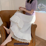 High Waist Lace Patchwork Irregular Skirts