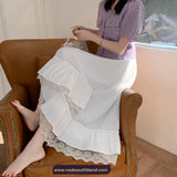 High Waist Lace Patchwork Irregular Skirts
