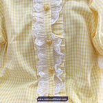 Short Sleeve Cute Sweet Plaid Lace Blouse Shirt