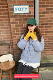 Loose Plaid Colors Hooded Parkas Coat Jacket
