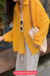 Long Sleeve Solid Colors Summer Sheer Blouse Shirts