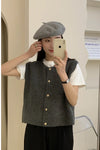 Loose O-Neck Button Knitted Vest SweaterLoose O-Neck Button Knitted Vest Sweater