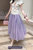 High Waist Ball Gown Elegant Long Satin Skirts