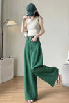 High Waist Double Front Pockets Wide Leg Jeans Pants