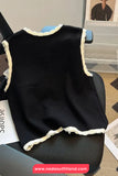3D Floral Pattern Sleeveless Vest Sweater