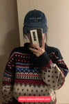 Long Sleeve Retro Pattern Christmas Sweater