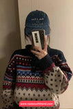 Long Sleeve Retro Pattern Christmas Sweater