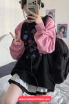 Long Sleeve Two Colors Stars Pattern Sweatshirt