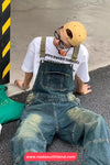 Loose Retro Men Jeans Jumpsuit