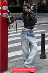 Loose Retro Blue Wide Leg Jeans Pants