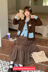 Long Sleeve Cute Bow Dots Pattern Pocket Cardigan Sweater