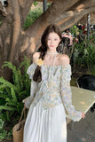 Elevate your Romantic Aesthetic with this Long Sleeve Slash Neck Floral Blouse. Perfect for Date Night outfits, Soft Girl styles, and feminine spring fashion. Featuring a stunning off-the-shoulder fit and a delicate floral print, this elegant shirt is a must-have for your French Girl or Coquette capsule wardrobe. Style it with gold jewelry and tailored slacks for a sophisticated, "Pinterest-perfect" look. Save this to your Aesthetic Outfits board for your next outfit transformation!