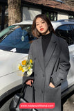 Elegant Woolen Long Blend Coat Jacket