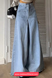 High Waist Loose Tassel Wide Leg Jeans Pants
