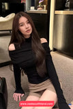 Long Sleeve Sexy Off Shoulder 2 Pieces Shirts