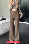 High Waist Slim Flare Office Long Pants