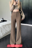 High Waist Slim Flare Office Long Pants