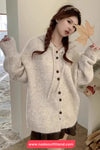 Loose Cute Hooded Knitted Cardigan Sweater