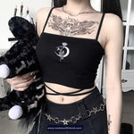 Sexy Gothic Rose Pattern Crop Tops