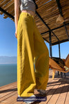 High Waist Loose Wide Leg Casual Yellow Jeans Pants