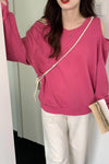 Long Sleeve O-Neck Off Shoulder Sweater