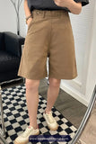 High Waist Khaki Colors Basic Shorts
